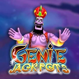 Genie Jackpots slot logo by Blueprint Gaming at Playfina Casino